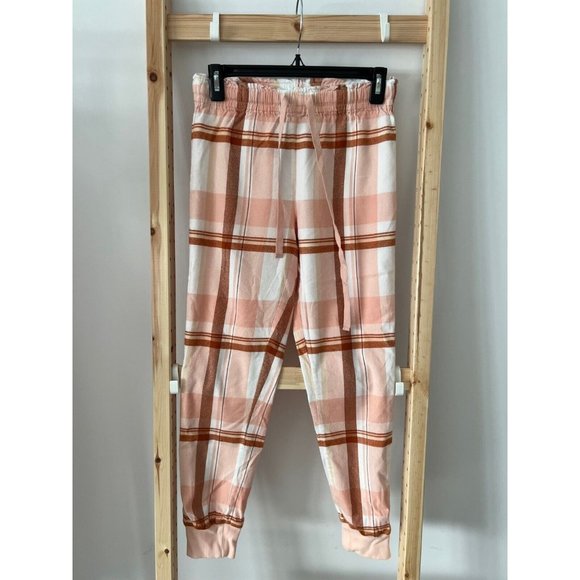 Simons Miyu Plaid Organic Cotton Pyjama Pants Orange/White ( S ) - Picture 1 of 3